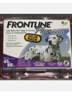 Frontline Plus For Dogs 45 to 88 LBS 6 Doses 6 Month Supply